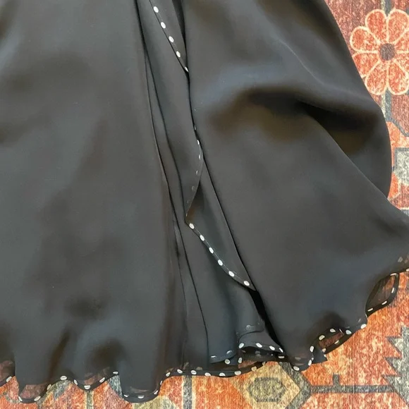 VTG 100% SILK Formal Elegant Black and White Women's Dress - Picture 4 of 12